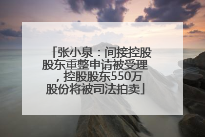 张小泉：间接控股股东重整申请被受理，控股股东550万股份将被司法拍卖