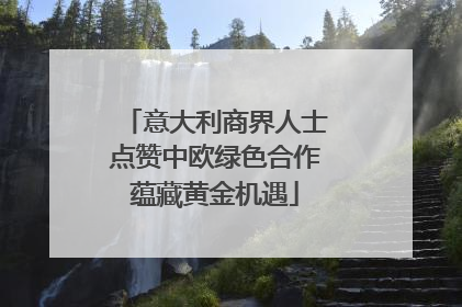 意大利商界人士点赞中欧绿色合作蕴藏黄金机遇