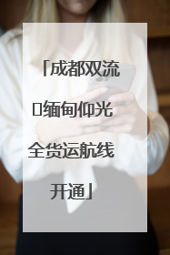 成都双流⇌缅甸仰光全货运航线开通