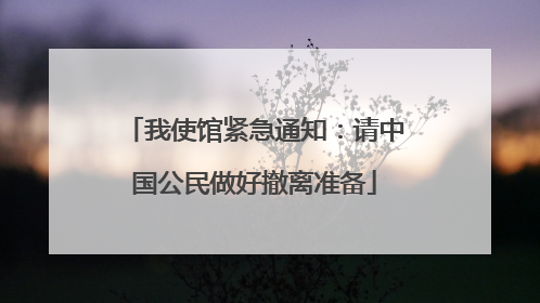 我使馆紧急通知：请中国公民做好撤离准备