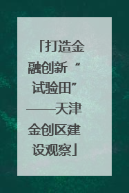 打造金融创新“试验田”——天津金创区建设观察