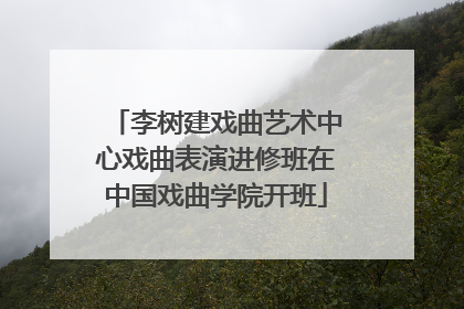 李树建戏曲艺术中心戏曲表演进修班在中国戏曲学院开班