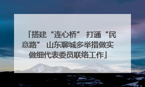 搭建“连心桥” 打通“民意路” 山东聊城多举措做实做细代表委员联络工作