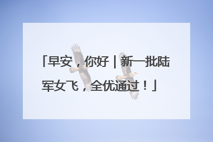 早安，你好｜新一批陆军女飞，全优通过！
