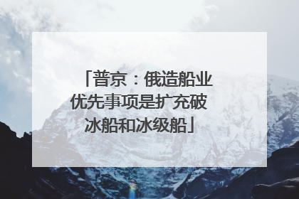 普京：俄造船业优先事项是扩充破冰船和冰级船