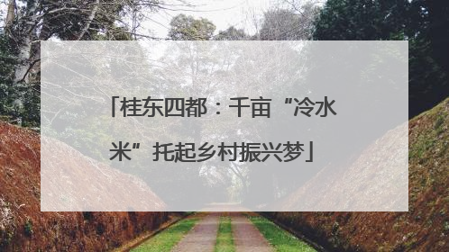 桂东四都：千亩“冷水米”托起乡村振兴梦