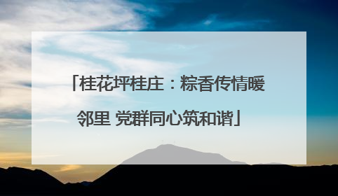 桂花坪桂庄：粽香传情暖邻里 党群同心筑和谐