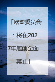 欧盟委员会：将在2027年底前全面禁止