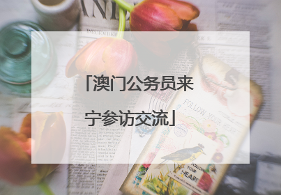 澳门公务员来宁参访交流