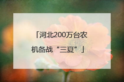 河北200万台农机备战“三夏”