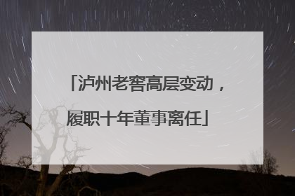 泸州老窖高层变动，履职十年董事离任