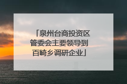 泉州台商投资区管委会主要领导到百崎乡调研企业