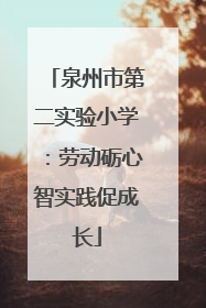 泉州市第二实验小学：劳动砺心智实践促成长