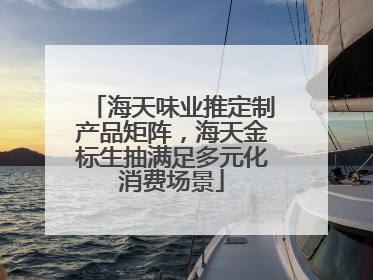 海天味业推定制产品矩阵，海天金标生抽满足多元化消费场景