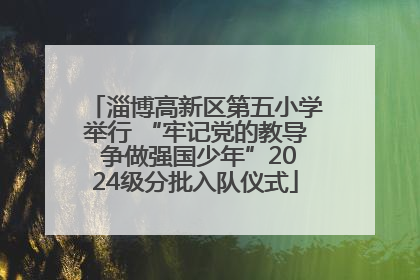 淄博高新区第五小学举行 “牢记党的教导 争做强国少年”2024级分批入队仪式