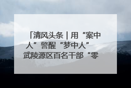 清风头条｜用“案中人”警醒“梦中人” 武陵源区百名干部“零距离”接受警示教育