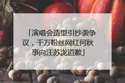 演唱会造型引抄袭争议，千万粉丝网红何秋亊向汪苏泷道歉