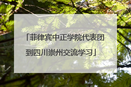 菲律宾中正学院代表团到四川崇州交流学习