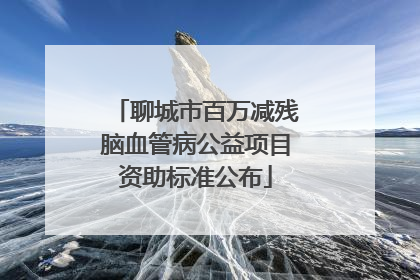 聊城市百万减残脑血管病公益项目资助标准公布