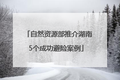 自然资源部推介湖南5个成功避险案例