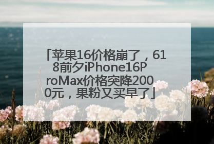 苹果16价格崩了，618前夕iPhone16ProMax价格突降2000元，果粉又买早了