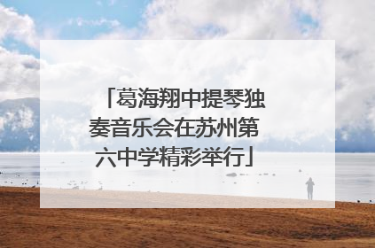 葛海翔中提琴独奏音乐会在苏州第六中学精彩举行