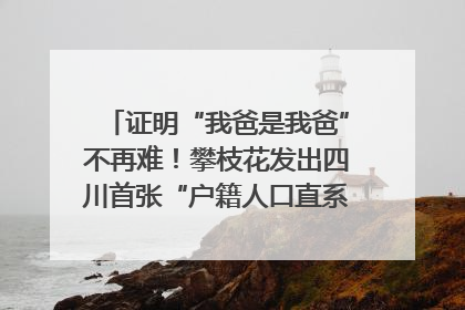 证明“我爸是我爸”不再难！攀枝花发出四川首张“户籍人口直系亲属关系谱”