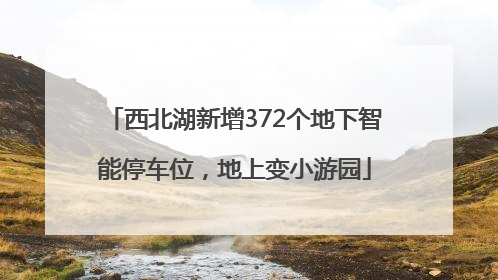 西北湖新增372个地下智能停车位，地上变小游园