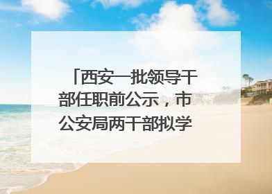 西安一批领导干部任职前公示，市公安局两干部拟学历破格提拔