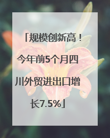 规模创新高！今年前5个月四川外贸进出口增长7.5%