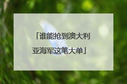 谁能抢到澳大利亚海军这笔大单