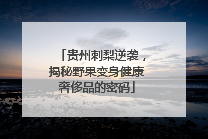 贵州刺梨逆袭，揭秘野果变身健康奢侈品的密码