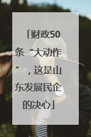 财政50条“大动作”，这是山东发展民企的决心
