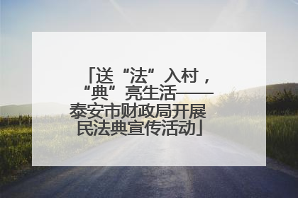 送“法”入村，“典”亮生活——泰安市财政局开展民法典宣传活动