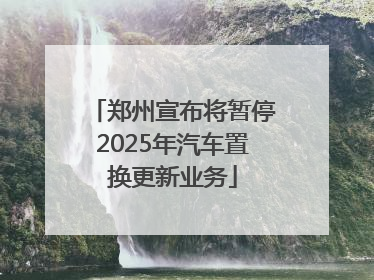 郑州宣布将暂停2025年汽车置换更新业务