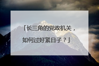 长三角的党政机关，如何过好紧日子？