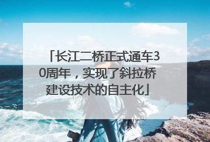 长江二桥正式通车30周年，实现了斜拉桥建设技术的自主化