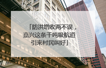 防洪增收两不误，嘉兴这条千吨级航道引来村民叫好