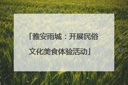雅安雨城：开展民俗文化美食体验活动