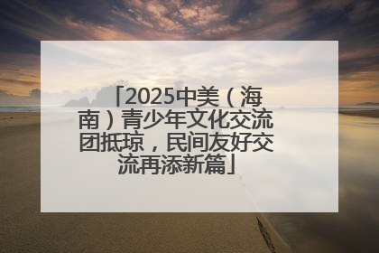2025中美（海南）青少年文化交流团抵琼，民间友好交流再添新篇