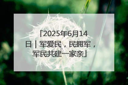 2025年6月14日｜军爱民，民拥军，军民共建一家亲