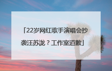 22岁网红歌手演唱会抄袭汪苏泷？工作室道歉