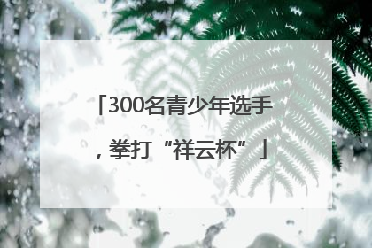 300名青少年选手，拳打“祥云杯”