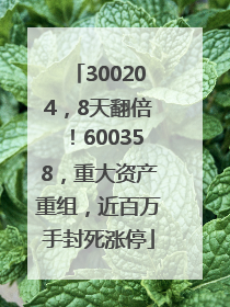 300204，8天翻倍！600358，重大资产重组，近百万手封死涨停