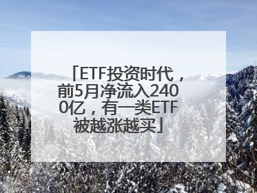 ETF投资时代，前5月净流入2400亿，有一类ETF被越涨越买